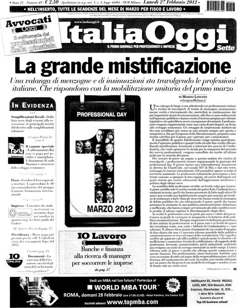 Italia oggi : quotidiano di economia finanza e politica